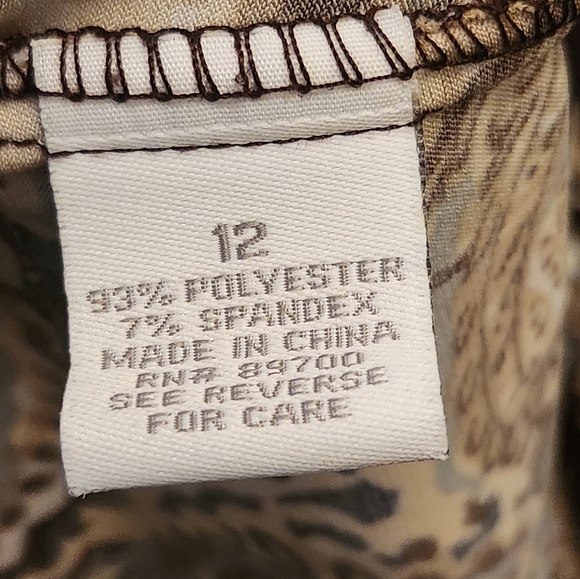 Dress Barn Short-sleeved Pasley Dress and  Brown Longsleeve Cropped  Jacket - Picture 7 of 11